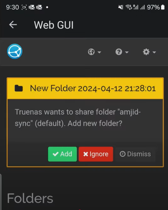 Syncthing Android-webGUI